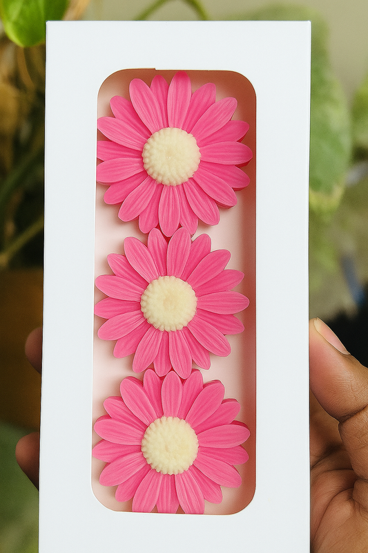 Daisy Flower Candles-Set of 3