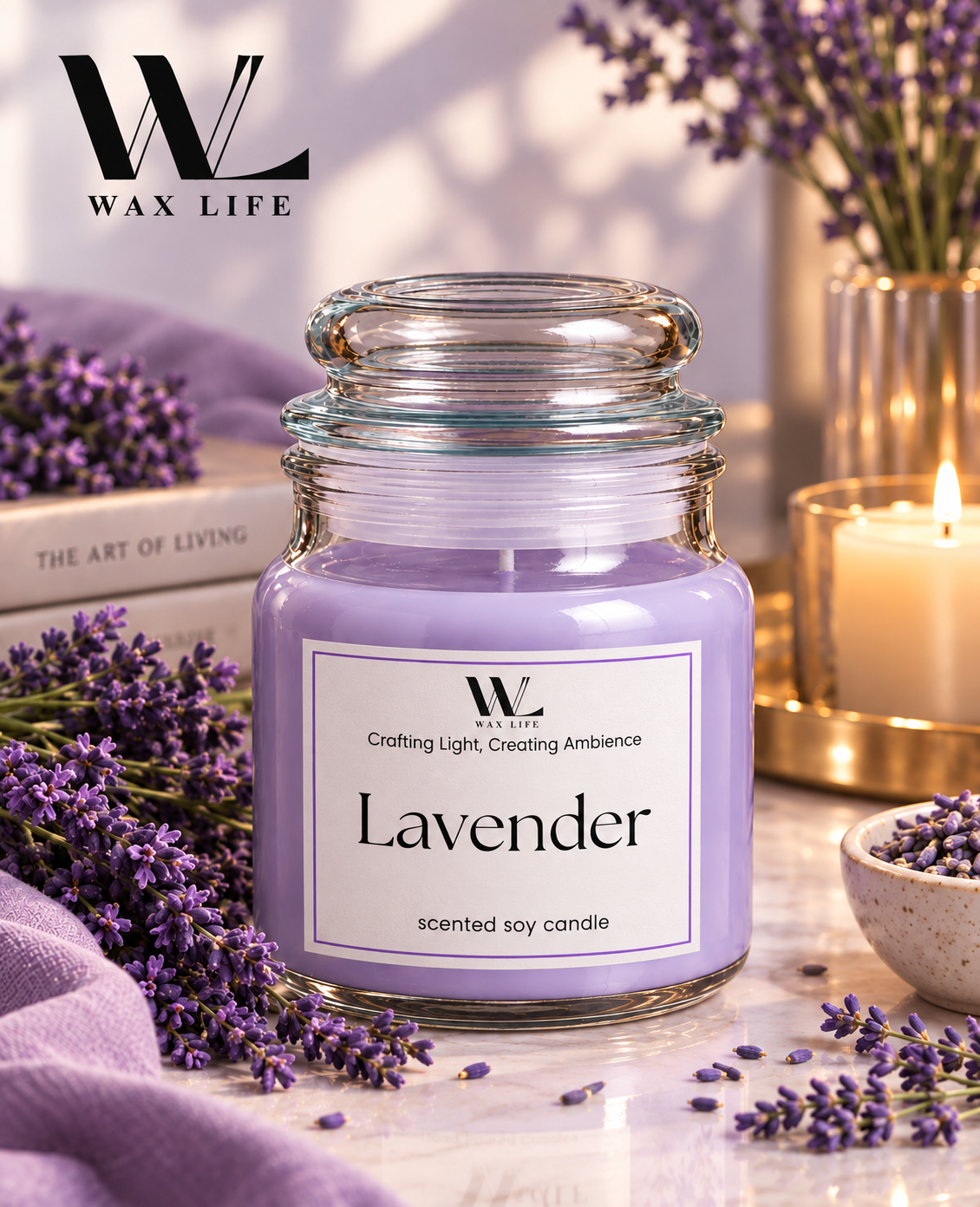 Lavender Jar Candle – Calming & Aromatic