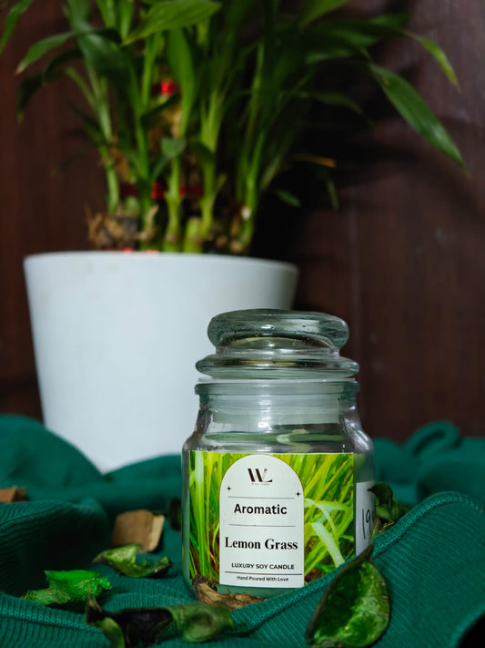 Lemongrass Jar Candle -Mood-Boosting & Insect-Repellent