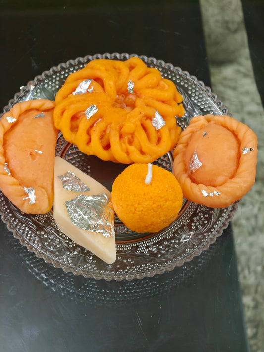 Set of 5 Mithai Candles | Indian Sweet-Themed Festive Gift Set