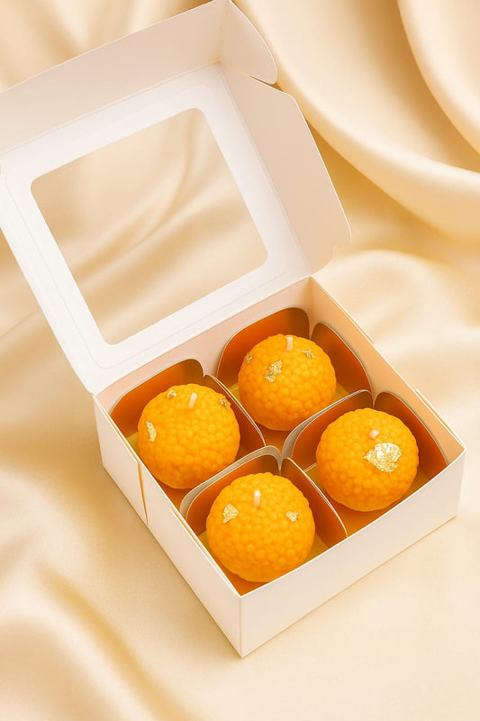 Unscented Laddu Candle Set of 4