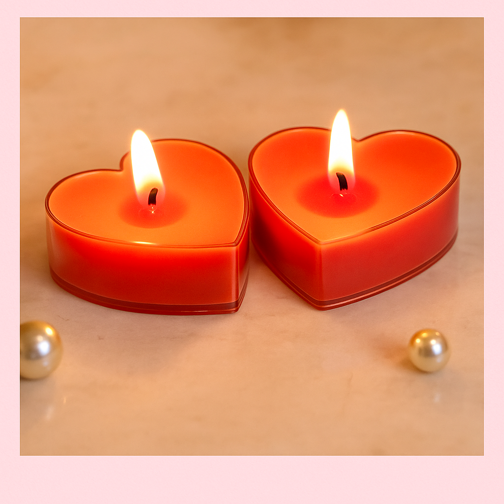 Heart  Acrylic Tea Light Candles - Set of 10