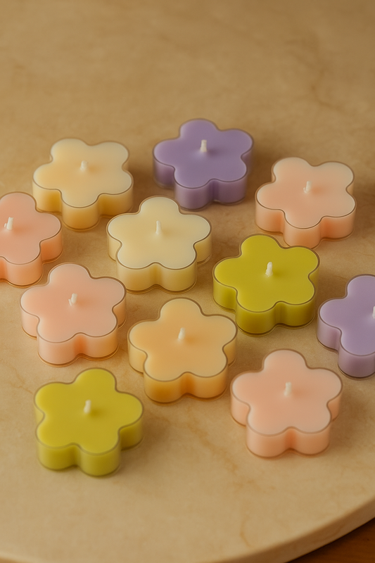 Flower Acrylic Tea Light Candle 🌸 – Set of 10