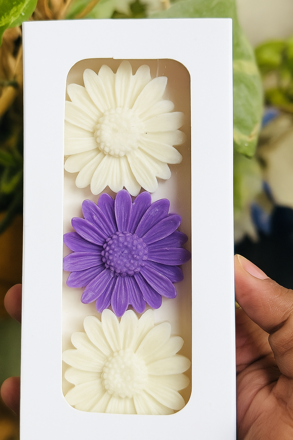 Daisy Flower Candles-Set of 3