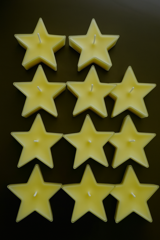 Star Acrylic Tea Light Candles -Set of 10