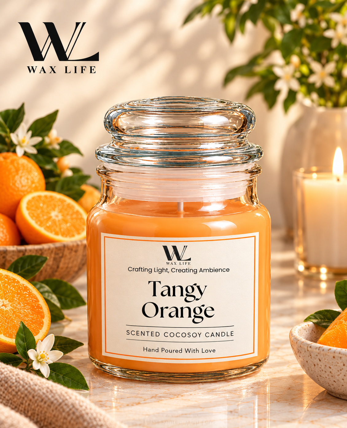 Tangy Orange Jar Candle – Fresh Citrus Scent
