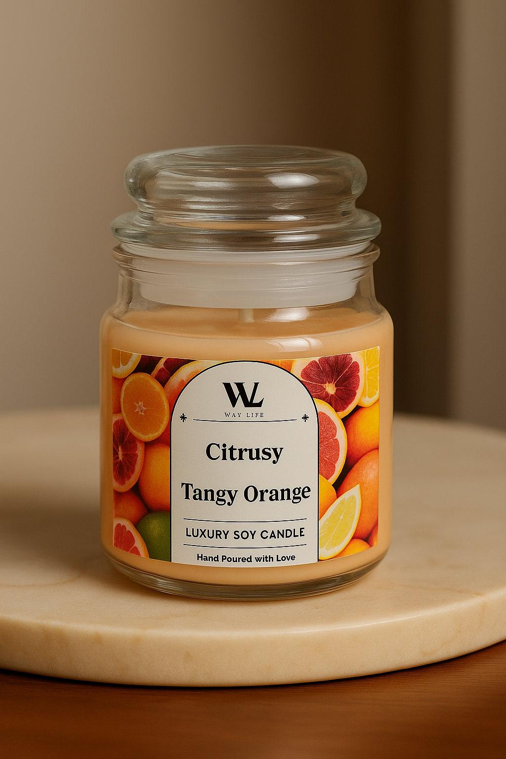Tangy Orange Jar Candle – Fresh Citrus Scent