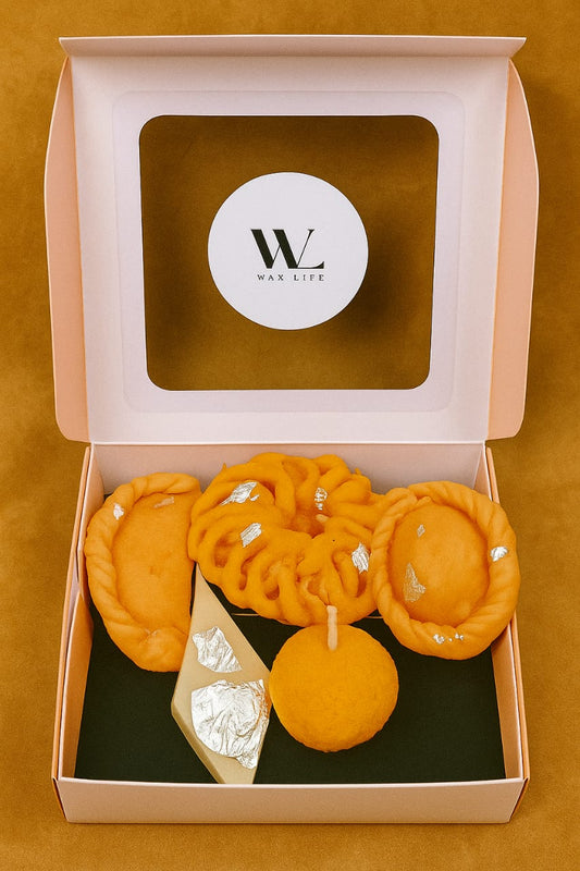 Set of 5 Mithai Candles | Indian Sweet-Themed Festive Gift Set