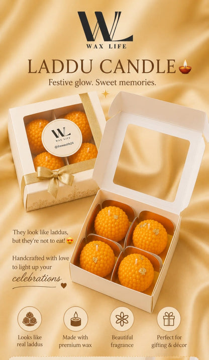 Scented Laddu Candle Set of 4  | Made in India 🇮🇳