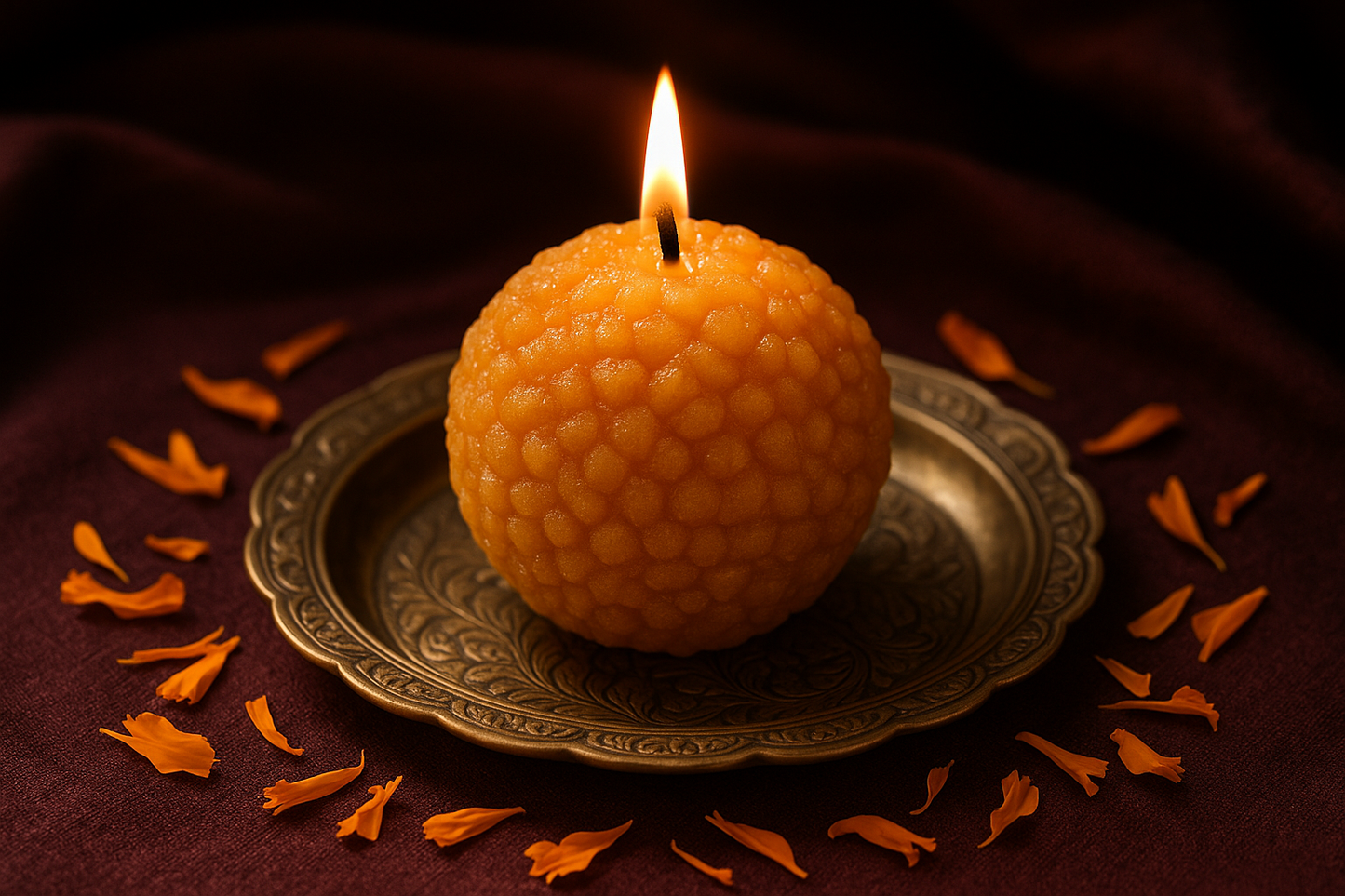 luxurious laddoo candle non ai looking