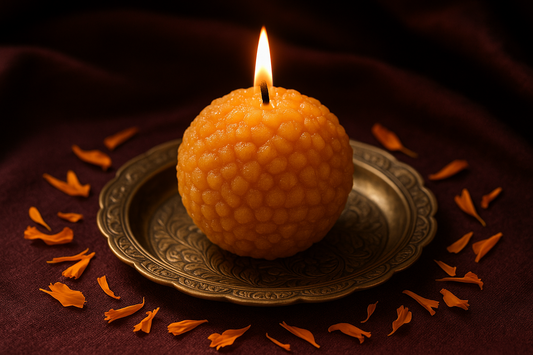 luxurious laddoo candle non ai looking